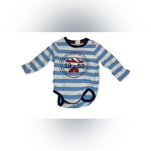 H & M Long sleeve Graphic Striped Bodysuit Size 4-6 months
